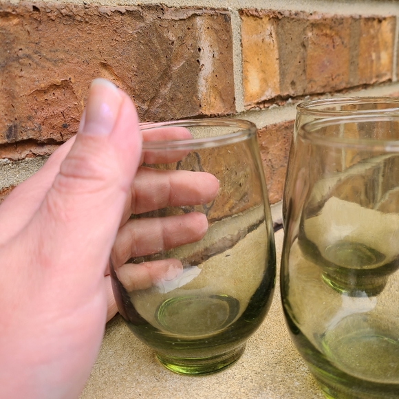 Retro 1960s 1970s Green Juice Glasses - Picture 5 of 7